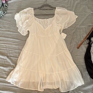 Altar'd State white dress with puffy sleeves!